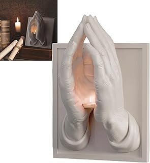 Praying Hands Tealight Holder | Candle Holder for Baptisms Confirmations Easter Christmas | 3D Wall Art Home Decor | Inspirational Prayer Decor for Home Office