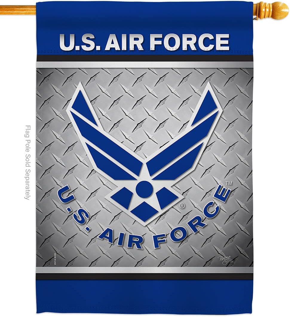 Air Force US House Flag Armed Forces USAF United State American Military Veteran Retire Official Small Decorative Gift Yard Banner Double-Sided Made In USA 28 X 40
