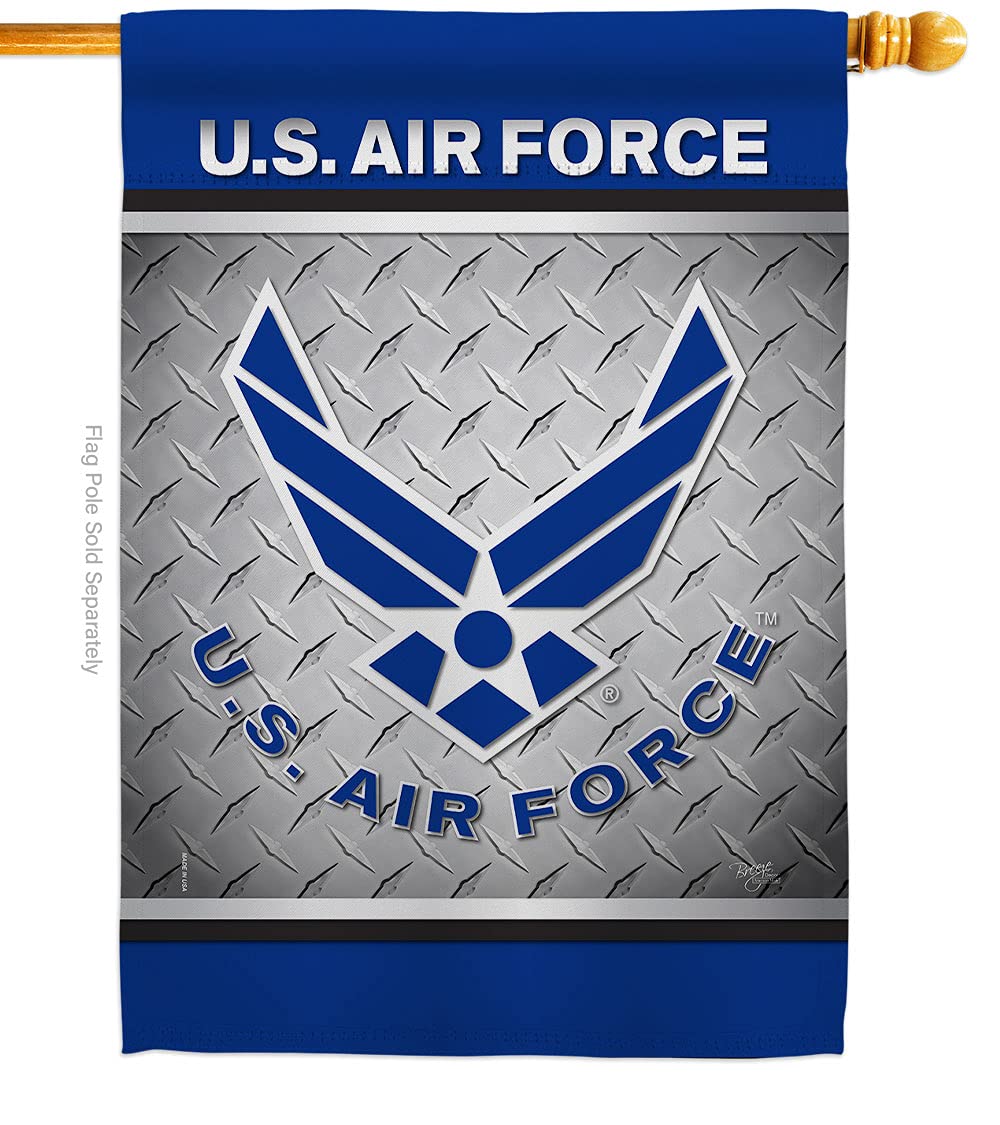 Breeze Decor Gartenflagge Air Force – Doppelseitig, 33x47 Cm, Aus Jute, Für Militär-Veteranen