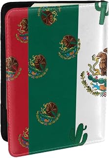 Slim RFID Passport Wallet, Flag Mexico, PU Leather Travel Cover for Efficient Airport Security Checks
