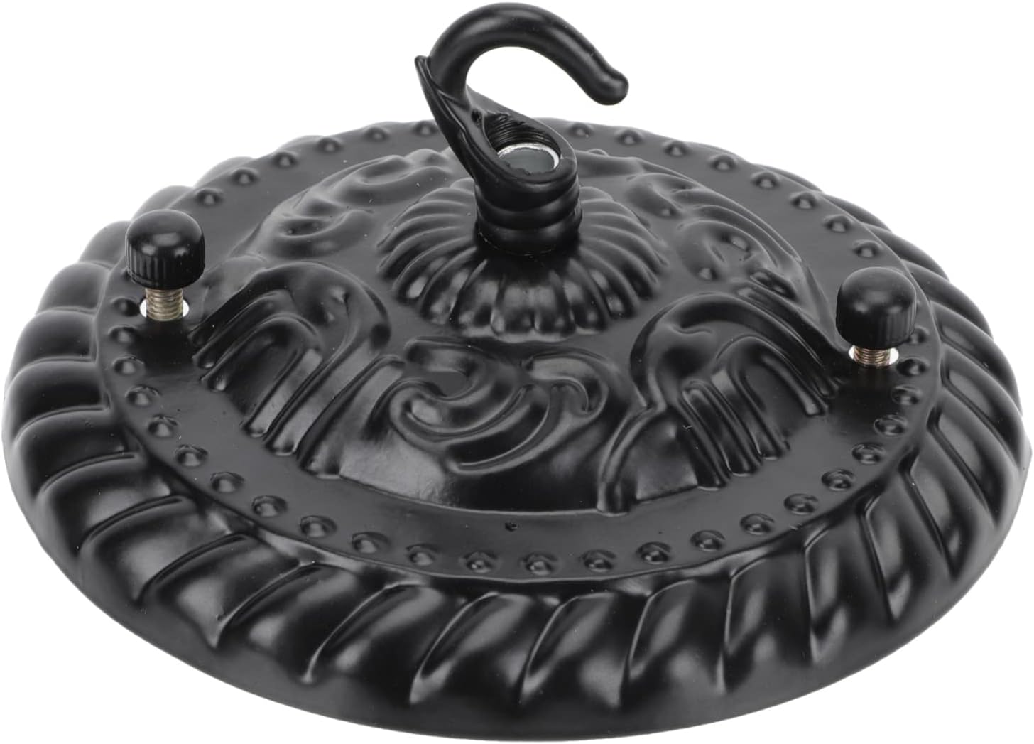 UKCOCO 2 candelabros vintage de hierro con diseño de rosas, para techo, lámpara de techo, ventosa, color negro