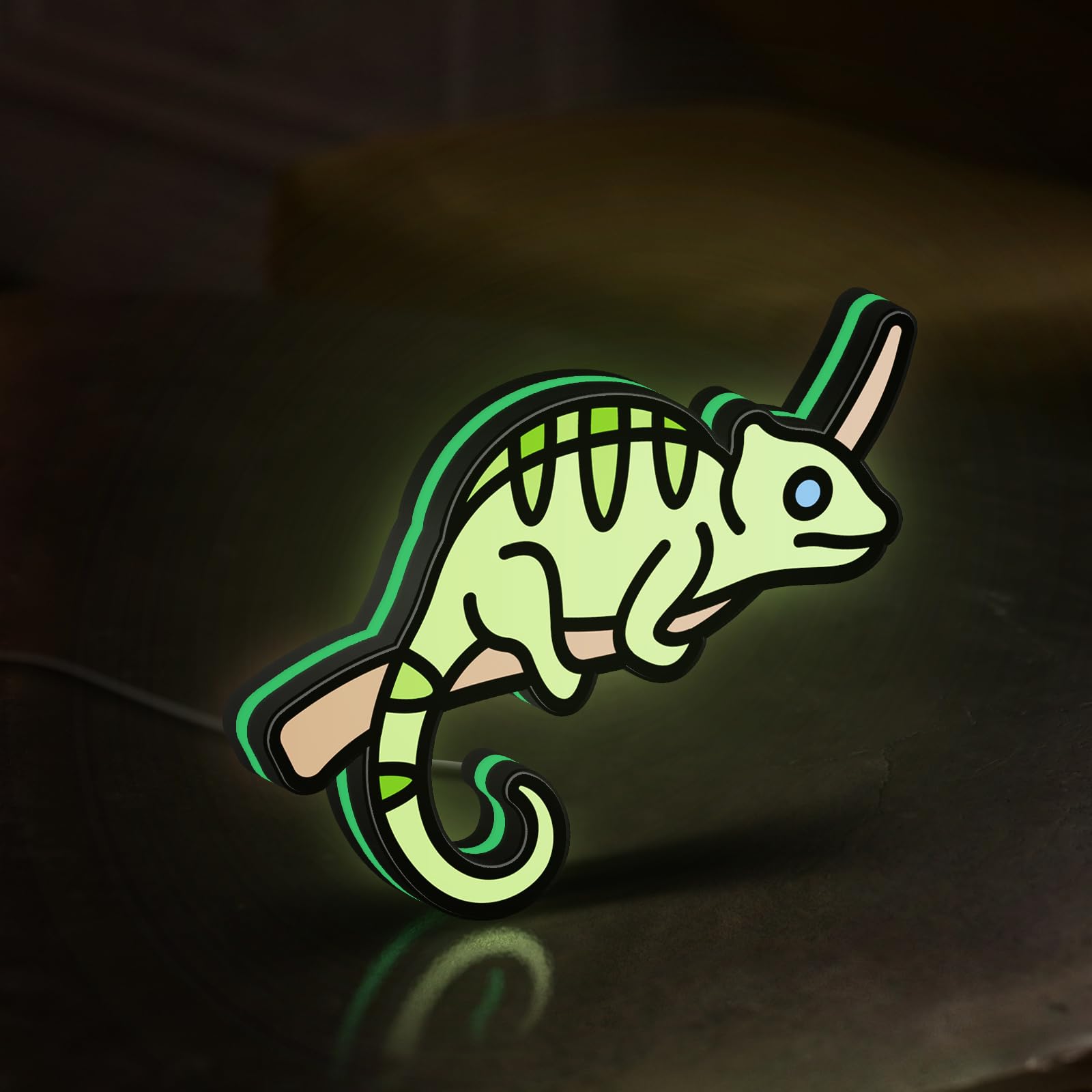 Scatola luminosa a LED per rettili, decorazione esotica per terrario con animali selvatici, cartello LED personalizzato per casa, ufficio, negozio (altezza 20,3 cm, 20 cm)
