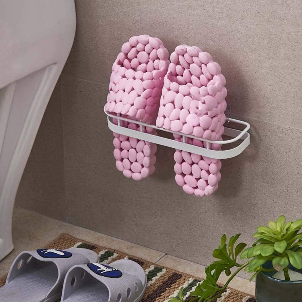 Nordic Bathroom Free Punch Rack, Iron Slippers Shelf Toilet Wall Hanging Drain Shoe