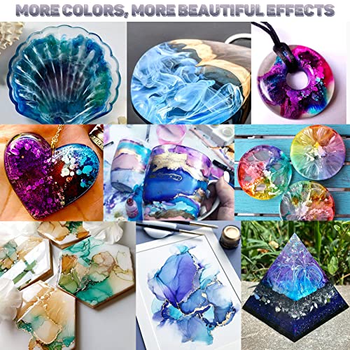 Alcohol Ink Set - 20 Bottles Vibrant Colors High Concentrated Alcohol-Based Ink, Concentrated Epoxy Resin Paint Colour Dye Great For Resin Petri Dish, Coaster, Painting, Tumbler Cup Making(10Ml Each) #TOP4