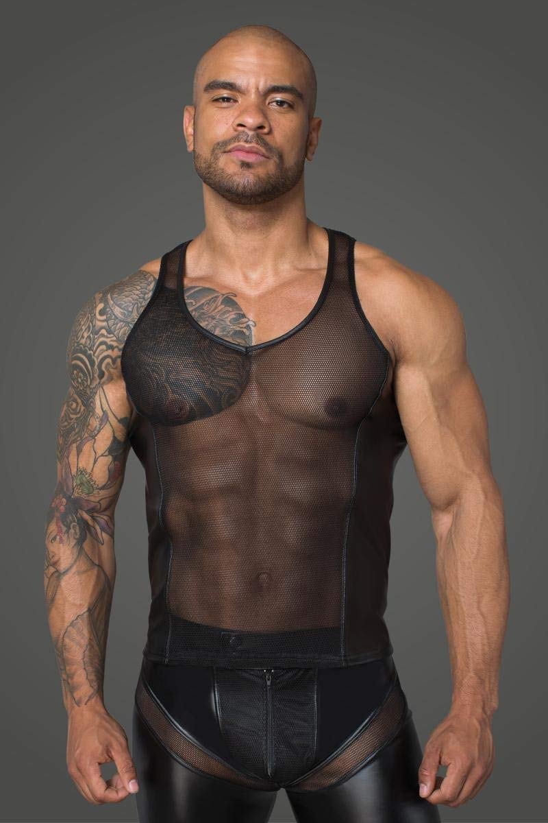 Black Handmade Net Tanktop Top