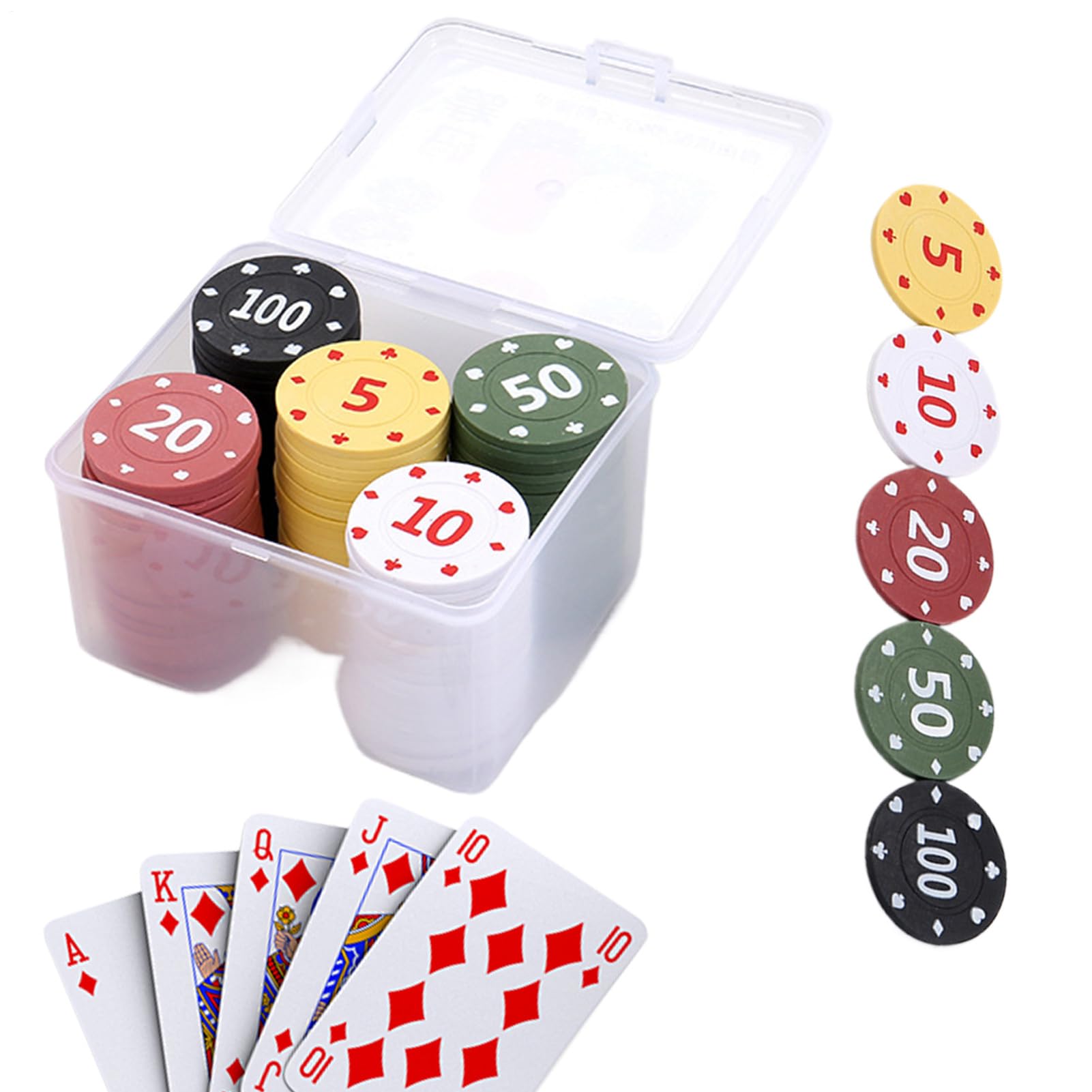 Numbered Poker Chips | Numbered Colored Game Accessory with Case,Professional Poker Chips | for Home Travel Display Tournaments Parties Holiday Birthday Offices Room Friends Gathering