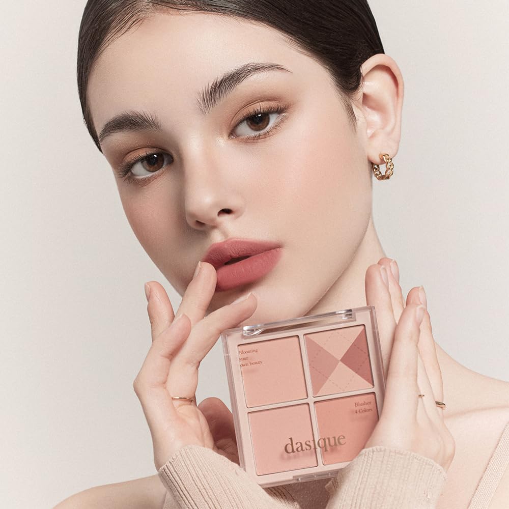 Dasique Blending Mood Cheek #04 Beige Knit l Vegan, Cruelty-Free l 4 Blendable Shades in Lightweight, Long-lasting, Smooth Powder