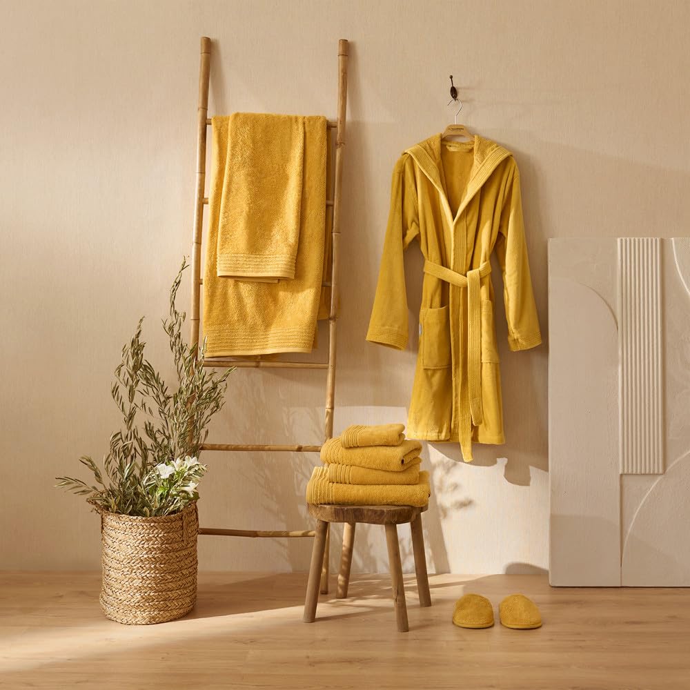 LA MALLORQUINA Albornoz de Terciopelo - Basic LM | Unisex 100% Algodón 420 gr/m2 | Ideal para Baño, Pisicina, Hoteles, Spa