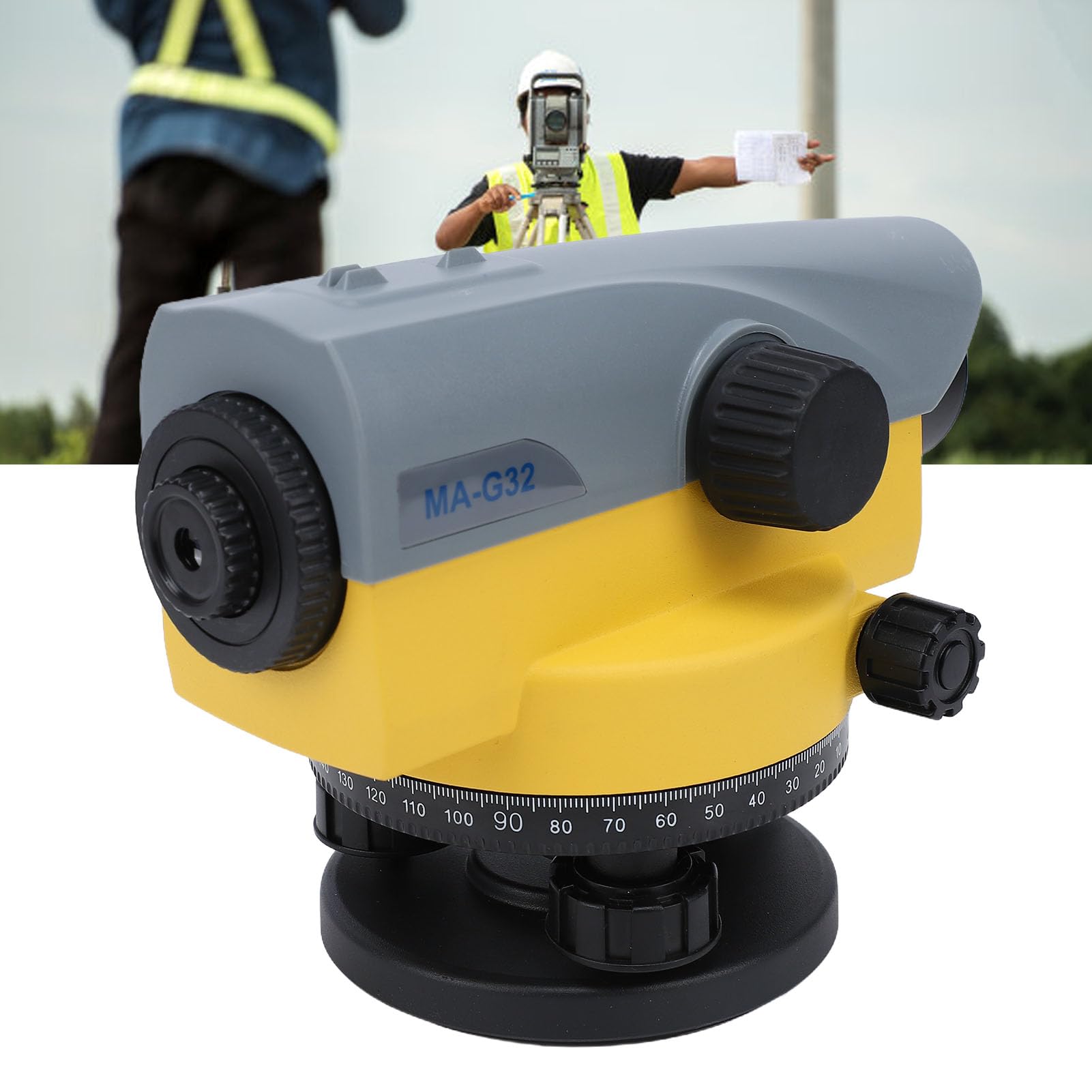 Goshyda Nivel óptico Automático, Kit de Nivelación Automática 32x, Apertura de 40 Mm, Instrumento de Topografía de Construcción de Alta Precisión para Minería, Aleación de Aluminio Resistente Al