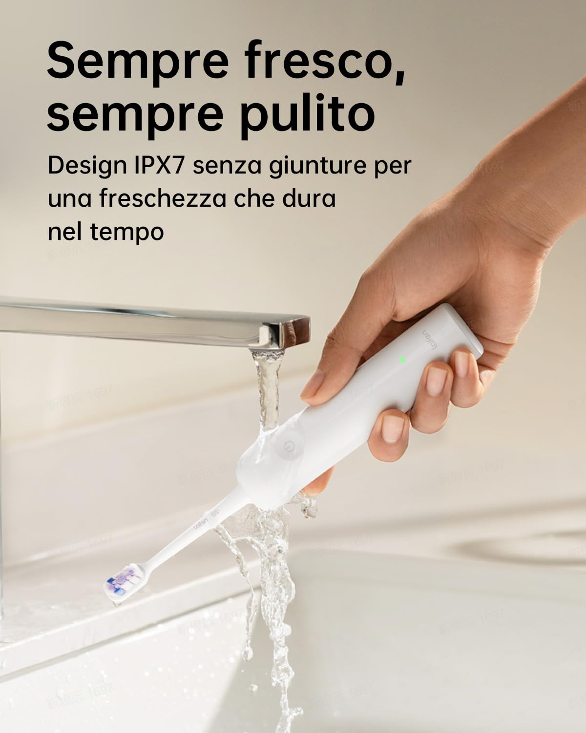 Laifen Wave Spazzolino elettrico, spazzolino elettrico sonico oscillante con 3 testine, spazzolino da viaggio magnetico ricaricabile impermeabile IPX7 (ABS Rosa)