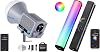 NEEWER HS60B Mini Video Light with App Control, 60W Handheld Portable Bi Color COB LED Continuous Output Lighting with TL21C RGB Light Wand, Magnetic Handheld Photography Video Light Stick