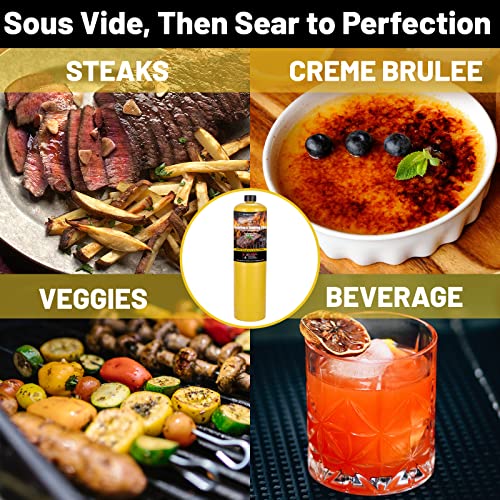 Kookcook 14.1Oz Pure Map Gas Cylinder Cooking Fuel No Propane Odor Broil Better Than Propane Mapp Pro Gas For Searing Food Steak Kitchen Blowtorch Culinary Torch Camping Bbq Welding Brazing Soldering #TOP5