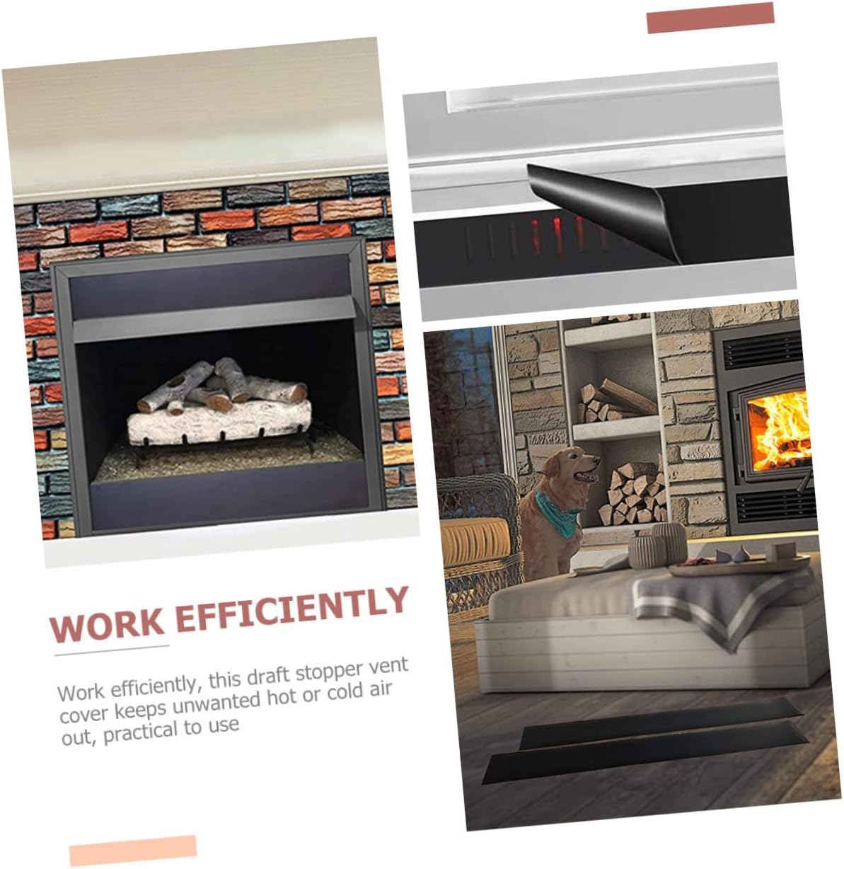 OUNONA 2pcs Magnetic Fireplace Cover Draft Stopper Vent Blocker Magnetic Vent Covers Insulation for Cold Weather