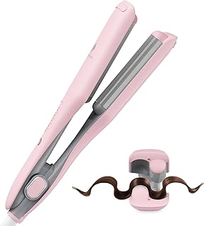 Curling Iron Hair Crimper Waver, MiroPure Waves Curling Wand 1 inch with 30S Fast Heating & PTC Heater, Deep Waver Hair Curler for Women, Dual Voltage, Pink