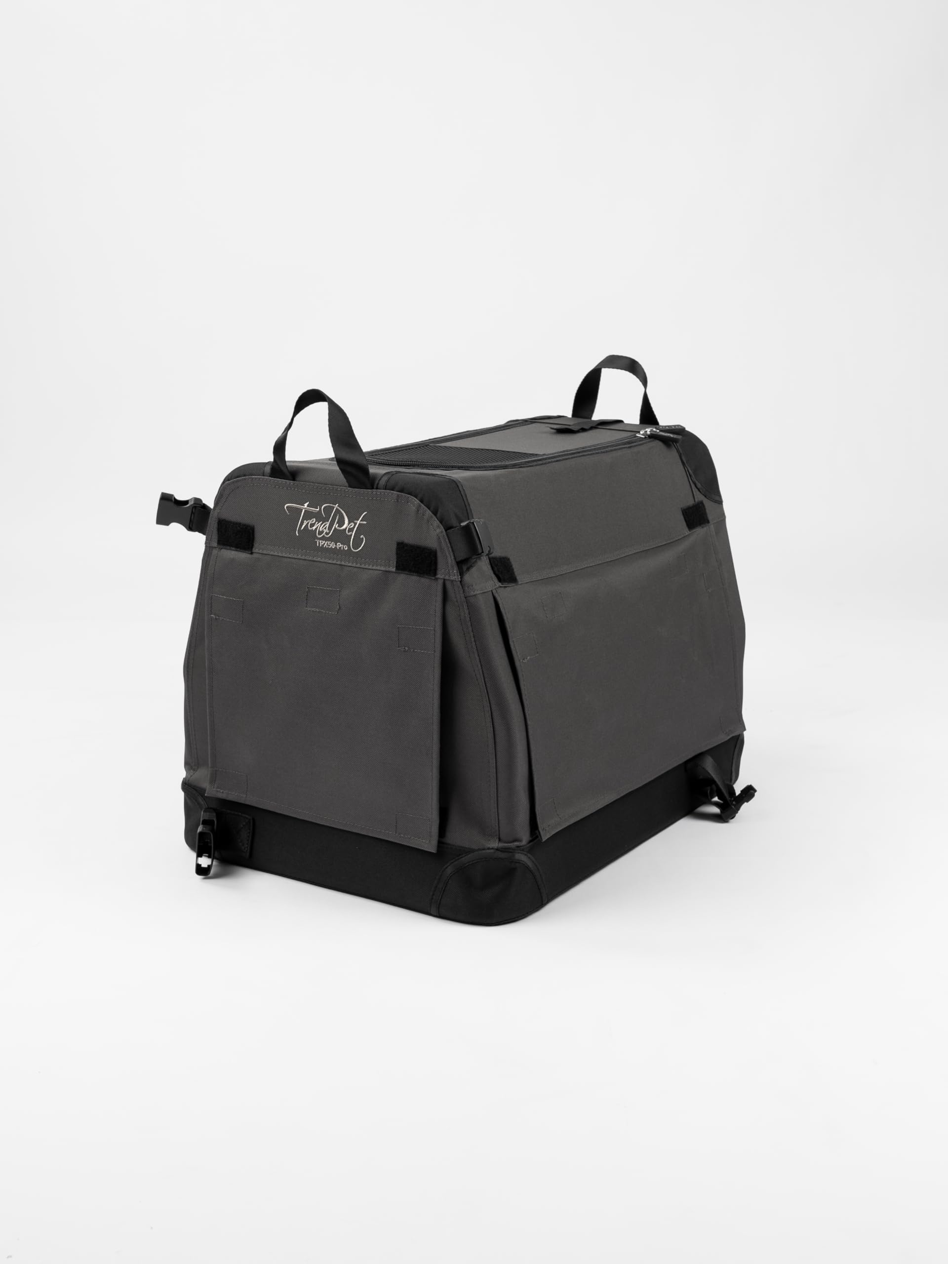 TrendPet TPX-Pro - Leichte, Faltbare Hundebox mit Aluminium Rahmen (grau, L 50 x B 35 x H 35 cm)