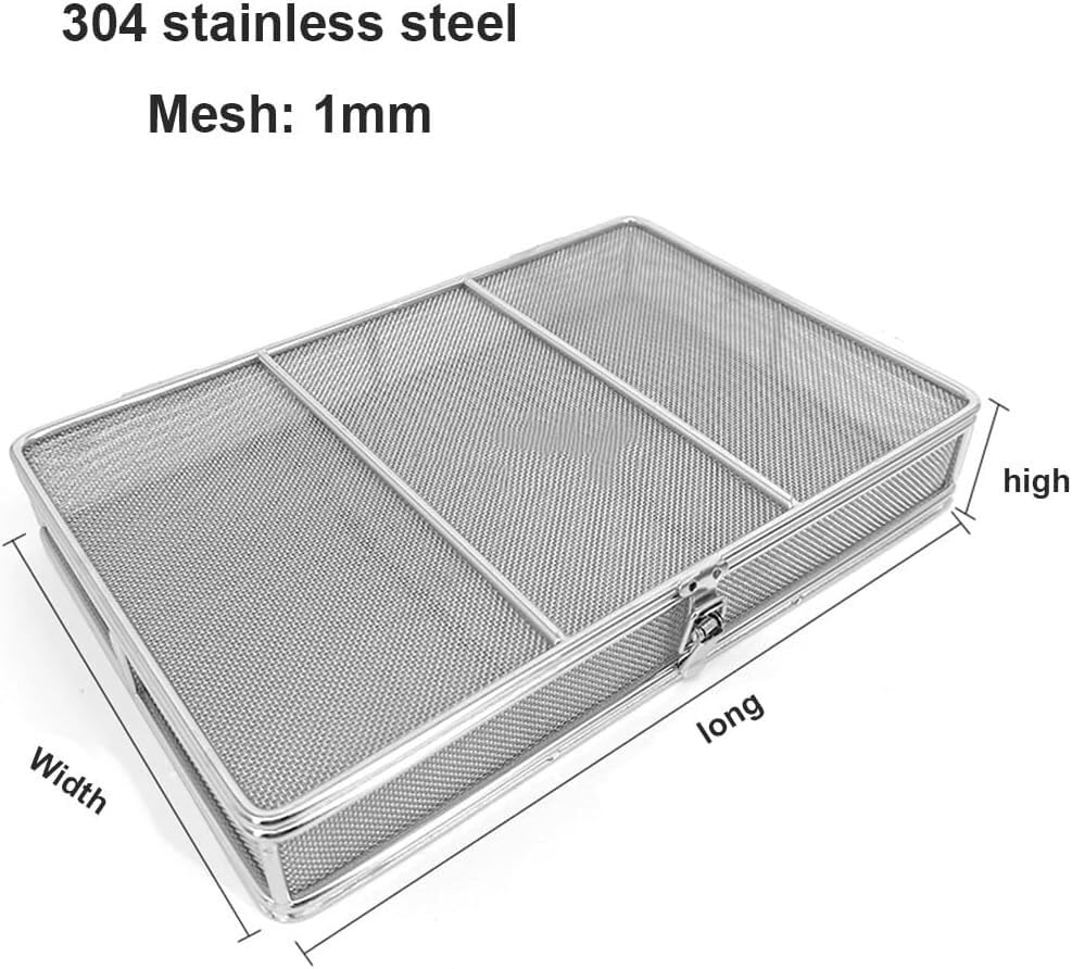 cestelli di sterilizzazione a rete Cestello in rete forata, sterilizzazione dispositivo medico con coperchio, in acciaio inox(8 * 8 * 5cm)