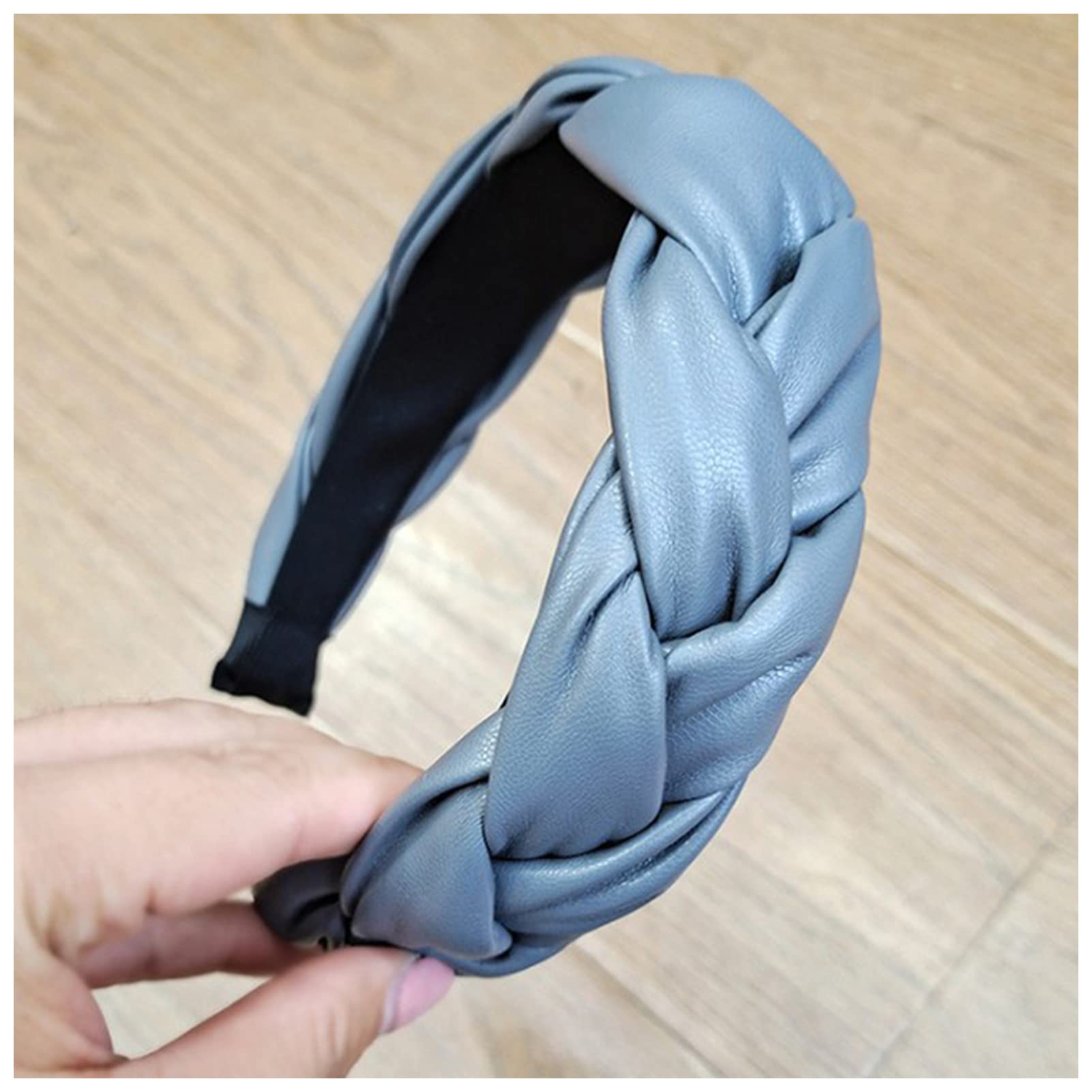 Pałąk z lat 20. XX wieku Modne akcesoria do włosów dla kobiet Skórzana opaska do włosów Opaska z warkoczem krzyżowym Opaska do włosów dla dorosłych Szerokie boczne nakrycia głowy Opaska do włosów Ob