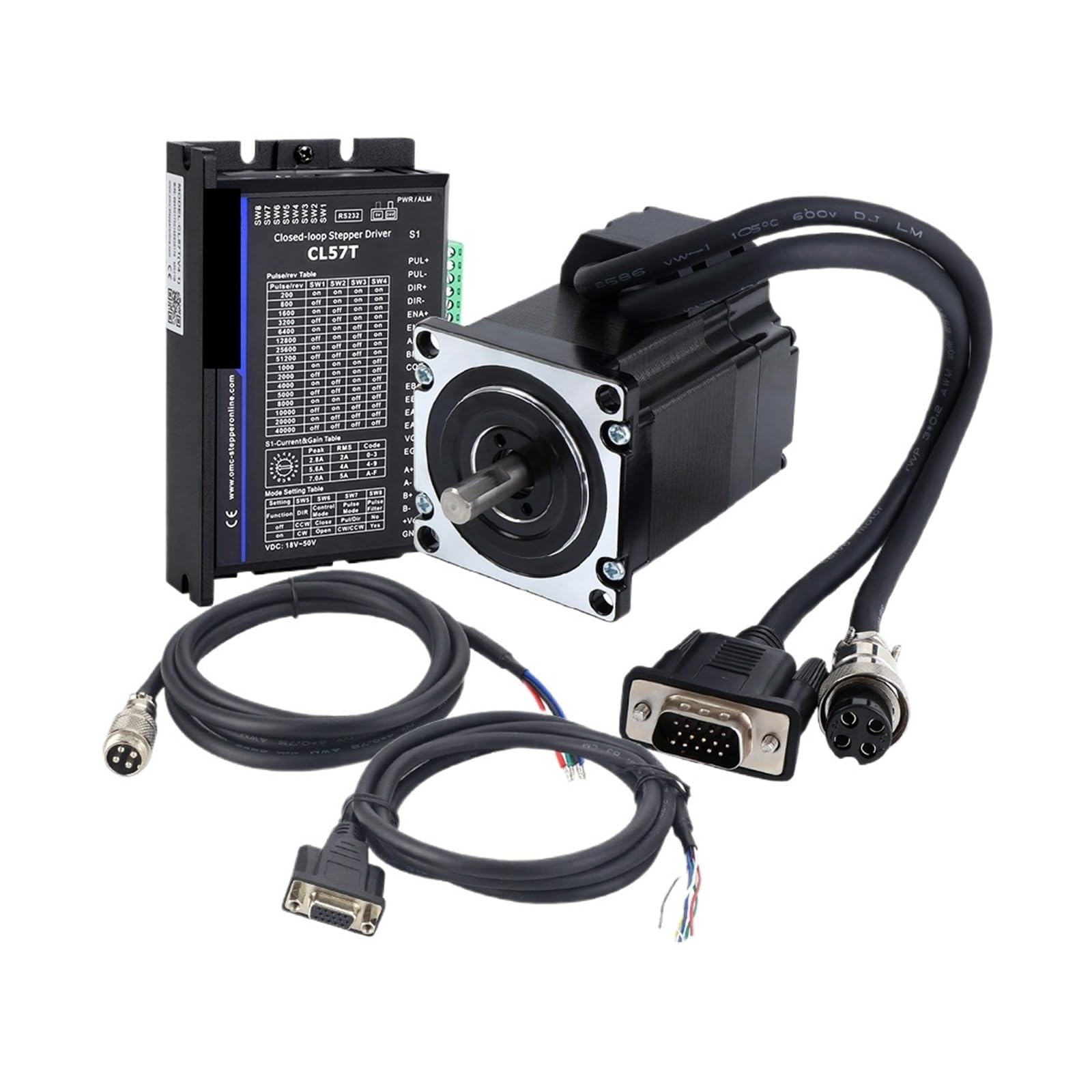 MUYTQAERG Stepper Motor 1.2Nm Nema 23 Closed Loop Servo Driver Kit with Encoder with 2pcs .7m Cables