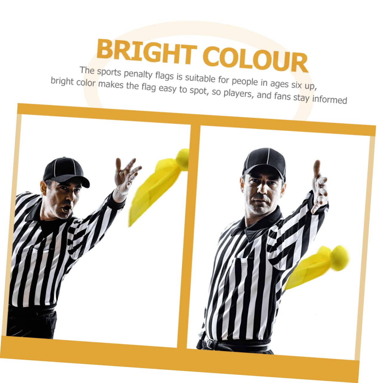 OHPHCALL 6pcs Penalty Flags for Sports Football Tossing Flags Professional Penalty Referee Game Accessories