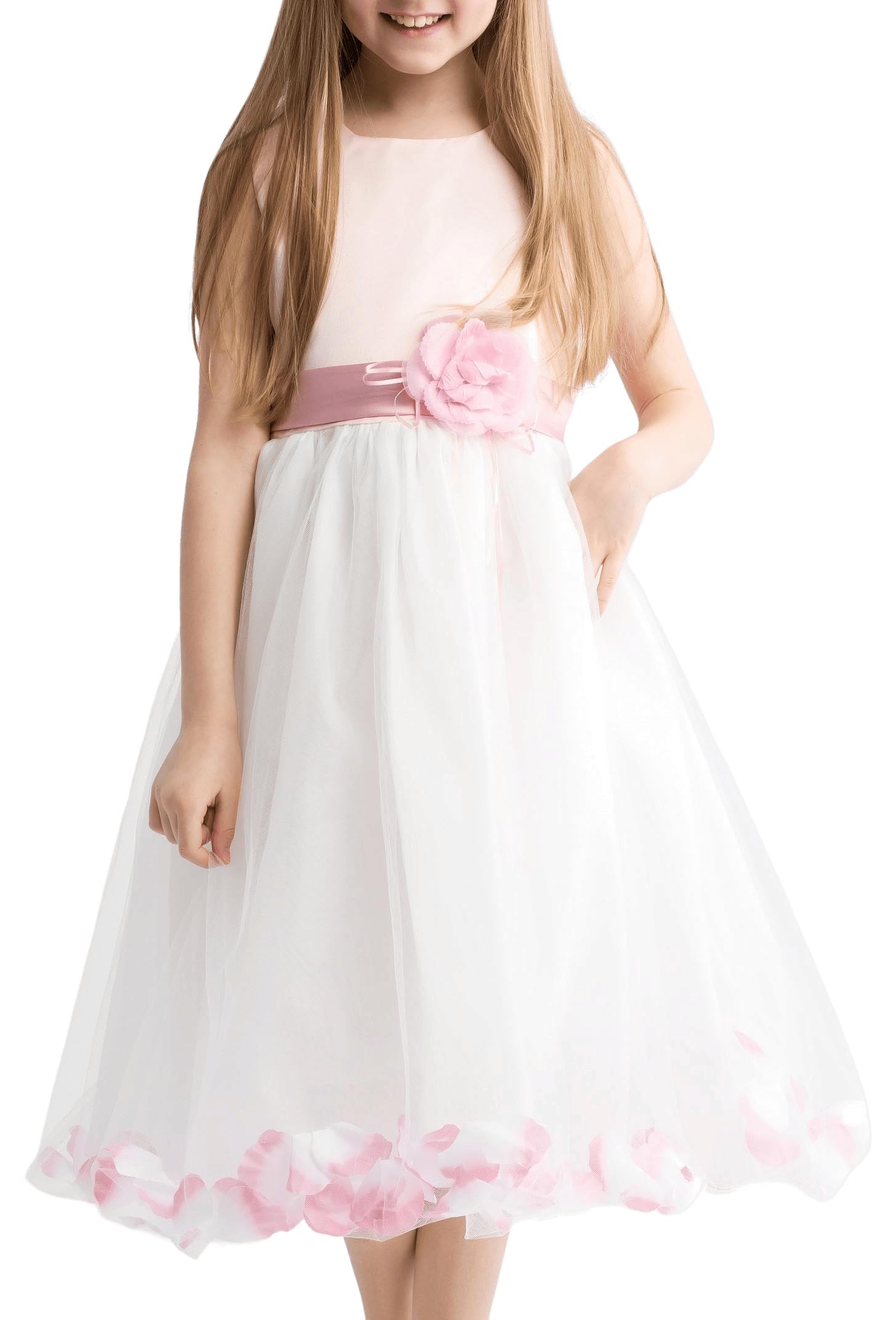 Elegant Mädchen Visitenkleid Alice - Ideal für Hochzeiten, Kommunion und besondere Anlässe | Tüllkleid für Mädchen