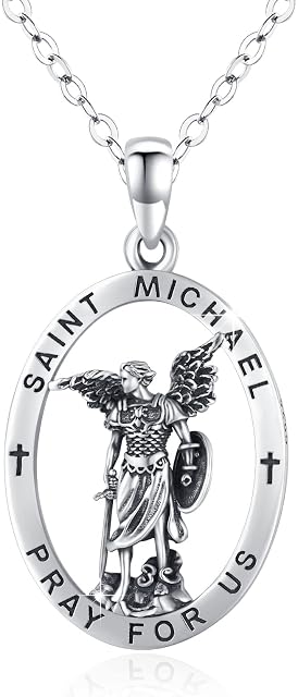 ZIPPICE Saint Michael Necklace/Zeus Pendant Necklace, 925 Sterling Silver Necklace Protection Good Luck Amulet Necklace for Men Women, Archangel/God Zeus Amulet Pendant Pendant Necklace Jewelry Gifts