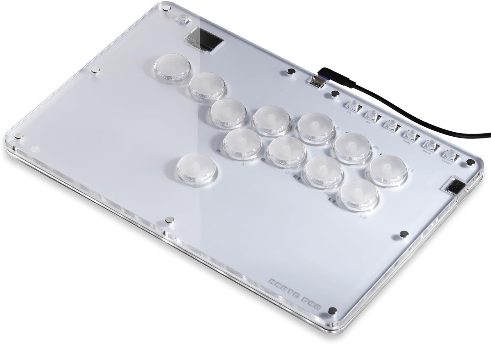 Leverless Controller Arcade Stick CosmoxGaming T12-C: Leverless Arcade Stick with Turbo,Leverless Controller for PC/PS3/PS4/Switch Game,Crystal Low-Profile Switch Arcade Stick Support Hot Swap & SOCD
