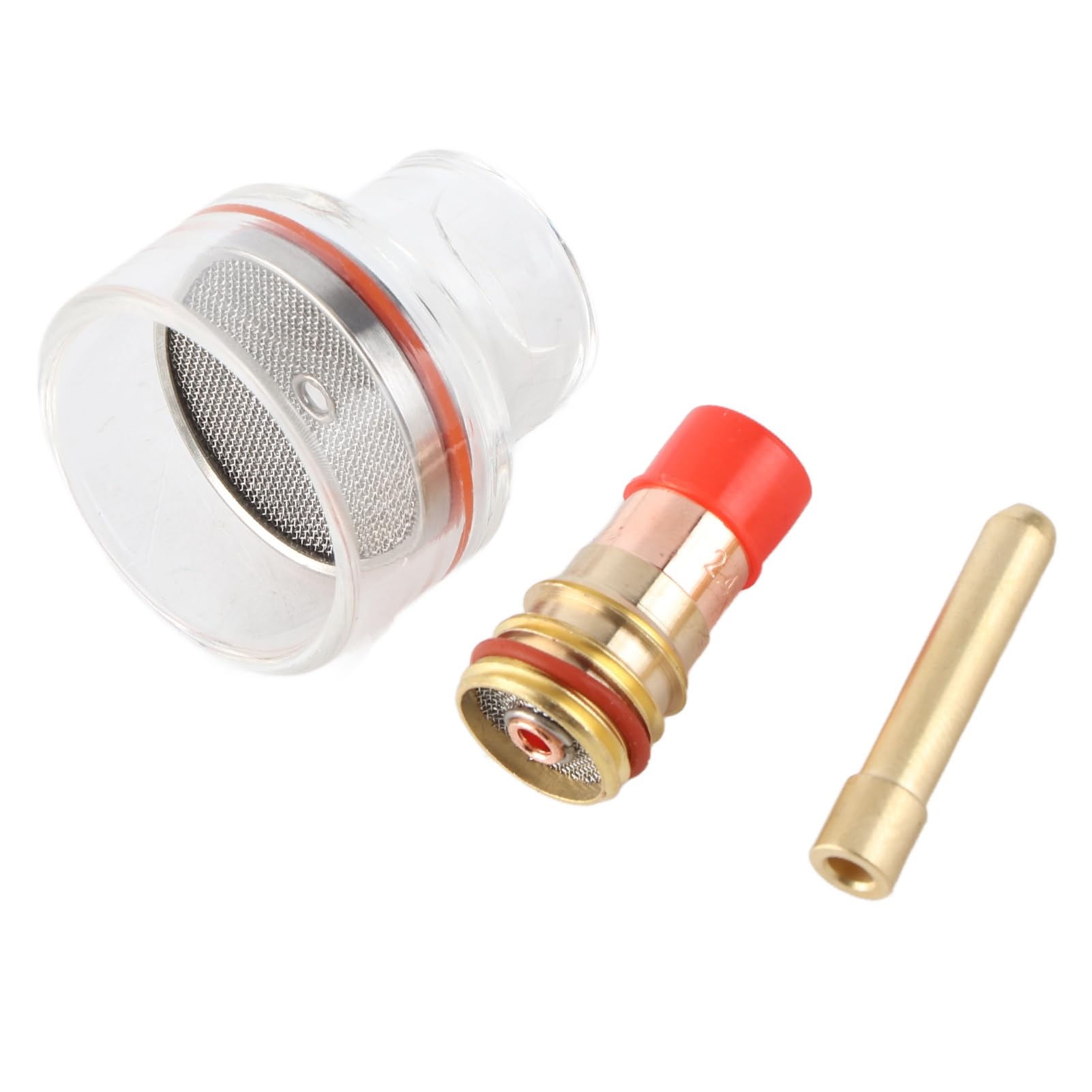Kit de Lentilles à Gaz 6 Pièces, Accessoires de Soudage Tig, Kit de Lentilles à Gaz Tig, Tasse de Soudage en Verre, Corps de Pince en Cuivre, Tasse en Verre Transparent pour le