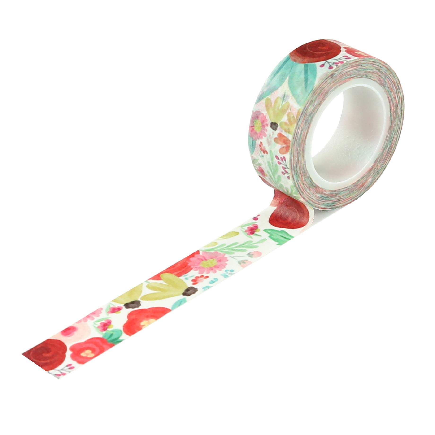 Carta Bella Paper Company Market Floral washi tape, red, pink, green, yellow, black, teal
