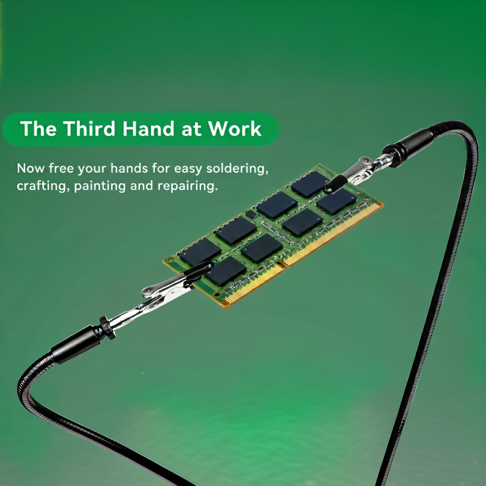 Soldadura magnética para manos con cuello de cisne flexible, brazos de metal, tercera mano para electrónica de automóviles, joyas de soldadura, pintura, arte, manualidades, hobby, 2 unidades