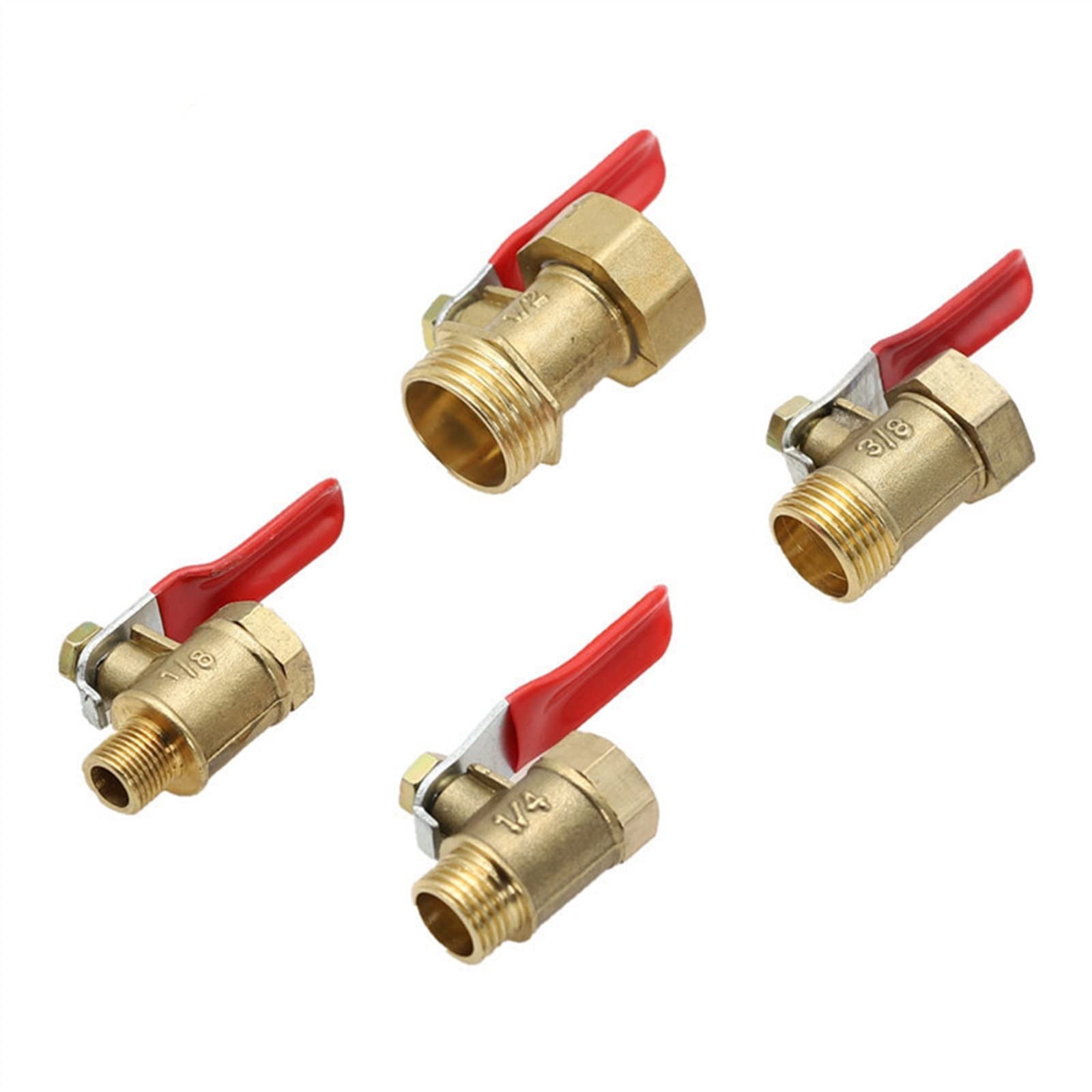 Valvola 1/8 "1/4" 3/8 "1/2" Filettatura Femmina/Maschio Pneumatica Mini Valvola a Sfera Connettore in Ottone Giunto Tubo di Rame Raccordo Accoppiatore Adattatore(3/8 inch)