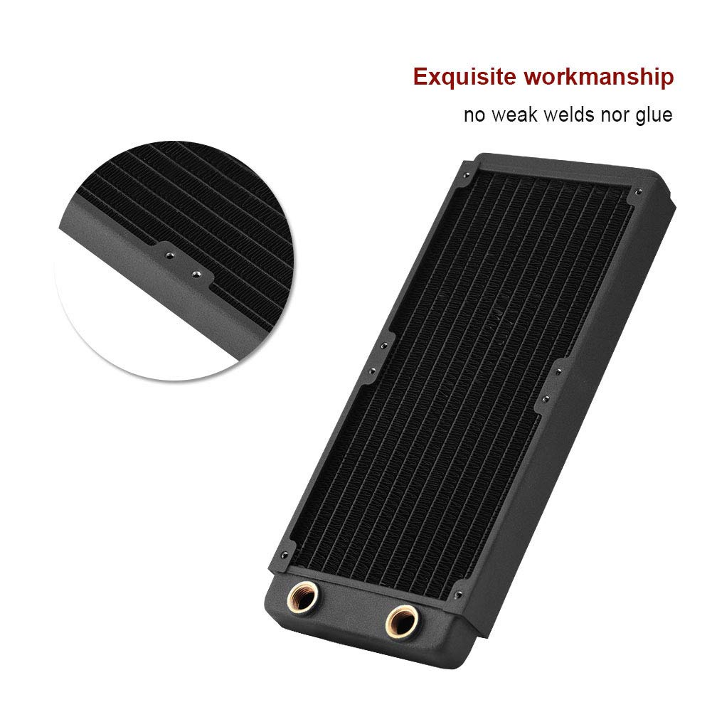 360mm Radiatore in Rame Dissipatore di Calore Scambiatore di Calore a Liquido Raffreddamento ad Acqua per Computer meccanismo di Raffreddamento Efficiente ad Alte (240 mm)