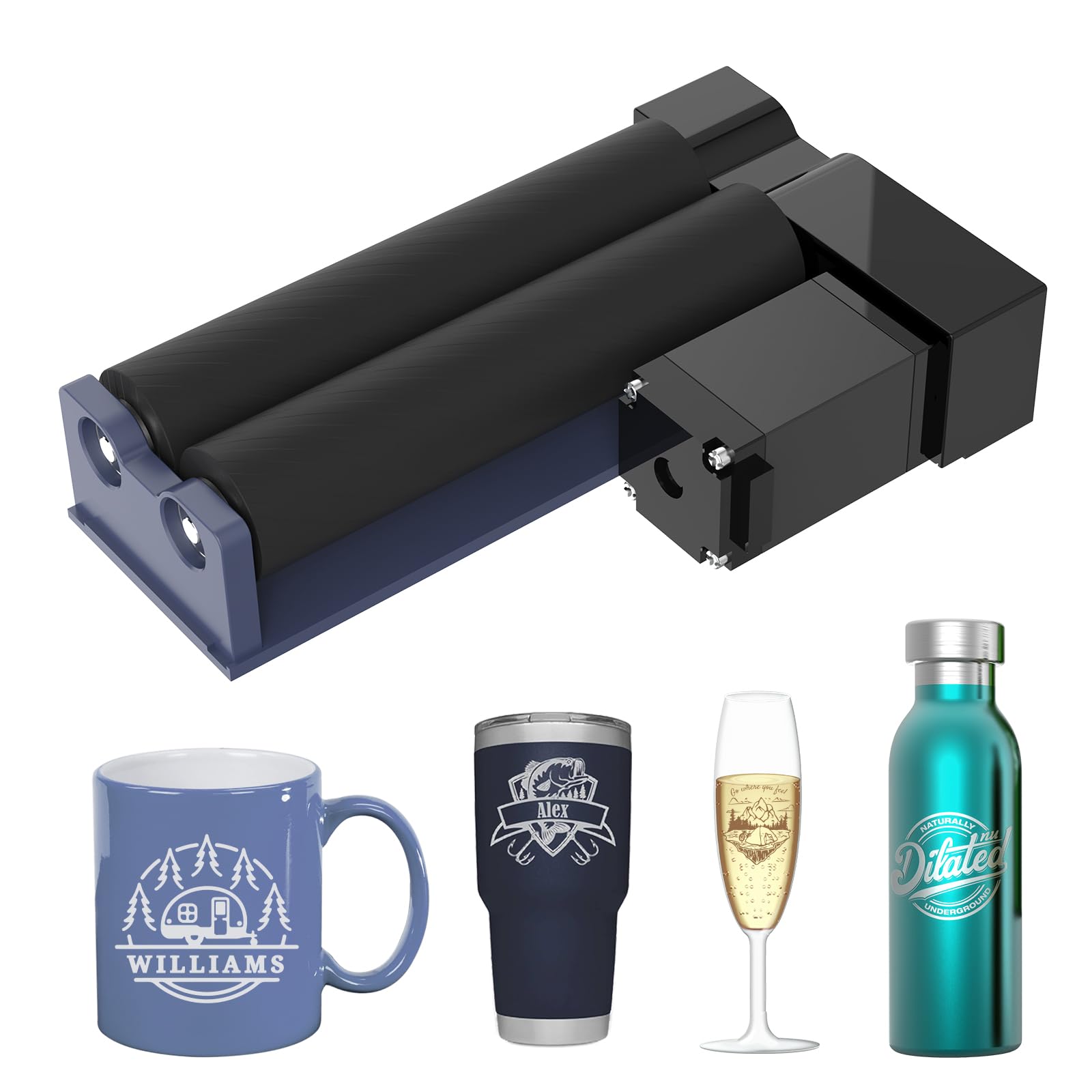 GWEIKE Roller Rotary for G2/Plus/G2 Pro/G2 Max, Laser Engraving Machine Accessories, Roller Rotary is Suitable for Engraving Cylindrical Objects Such as Stainless Steel Cups, Pens, etc.