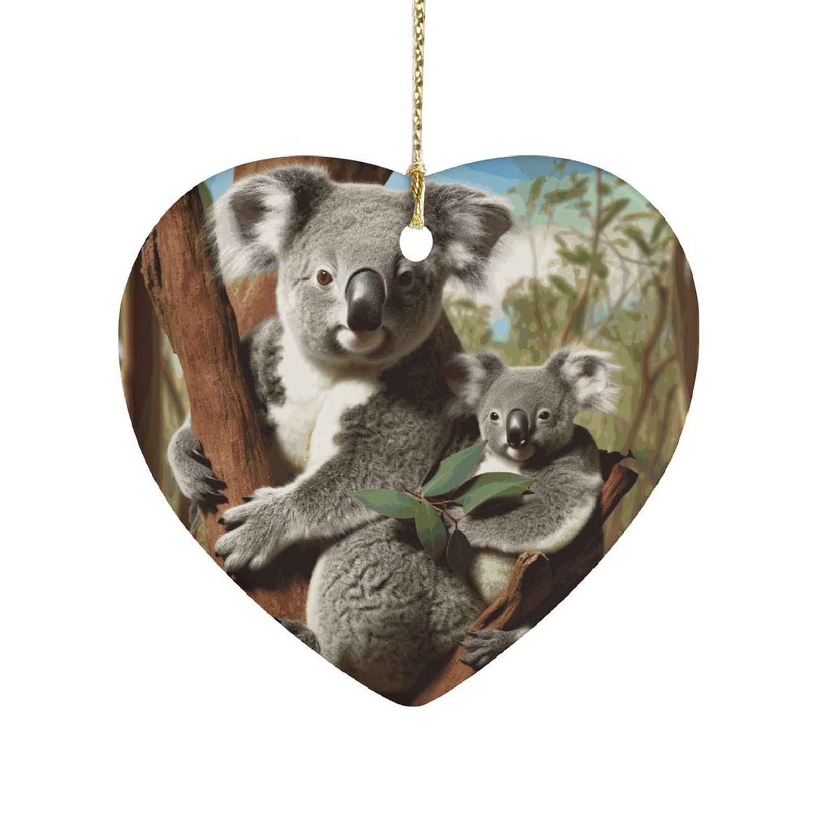 Fekiloot Style Koala Family Ceramic Ornament Home Decor Keepsake