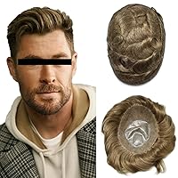 Vista 24 de Pieza de cabello humano real para hombre, sistema de reemplazo PAPY-J, duradero, invisible, gris, rubio, marrón, protesis capilar