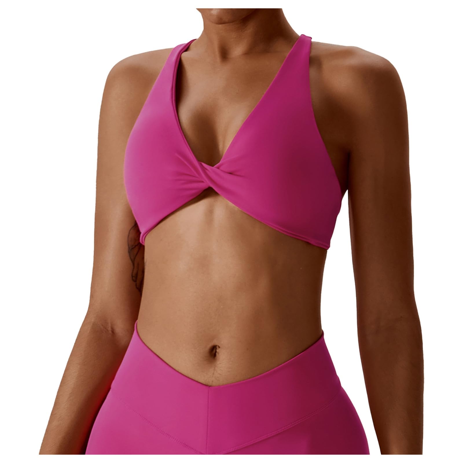 Seamless Yoga Top Skin Feel for Women Backless Sports Bra for Running Fitness Bralette, Black, S