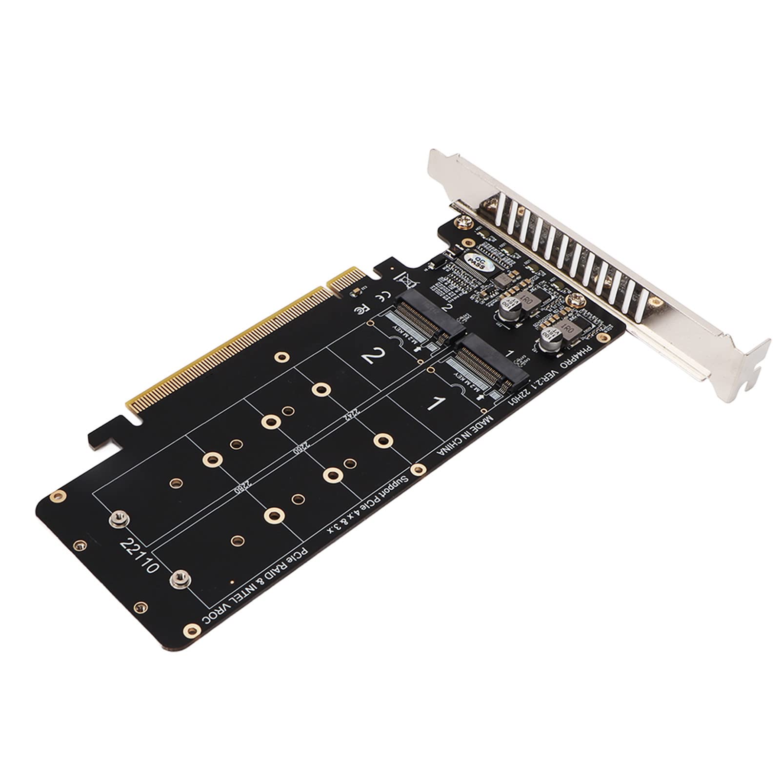 PCIE X16 auf M.2 M KEY Erweiterungskarte NVMe x4 SSD RAID Array Adapter mit LED-Anzeige unterstützt 4 Ports Full Speed ​​Signal für Server Storage Workstation