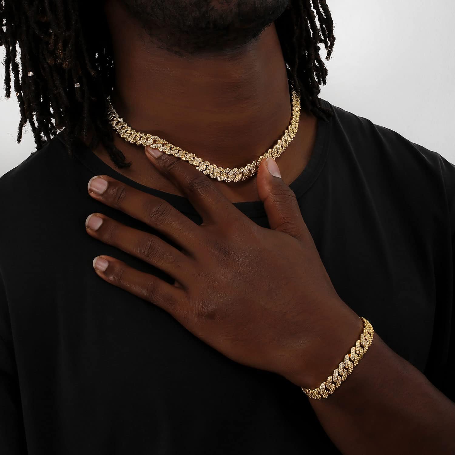 10mm Miami Cuban Link Chain Necklace Full Iced Out Bling 5A CZ Diamonds Choker Hip Hop Jewelry Gifts for Men Women 18K Gold Plated 18inch - Image 6