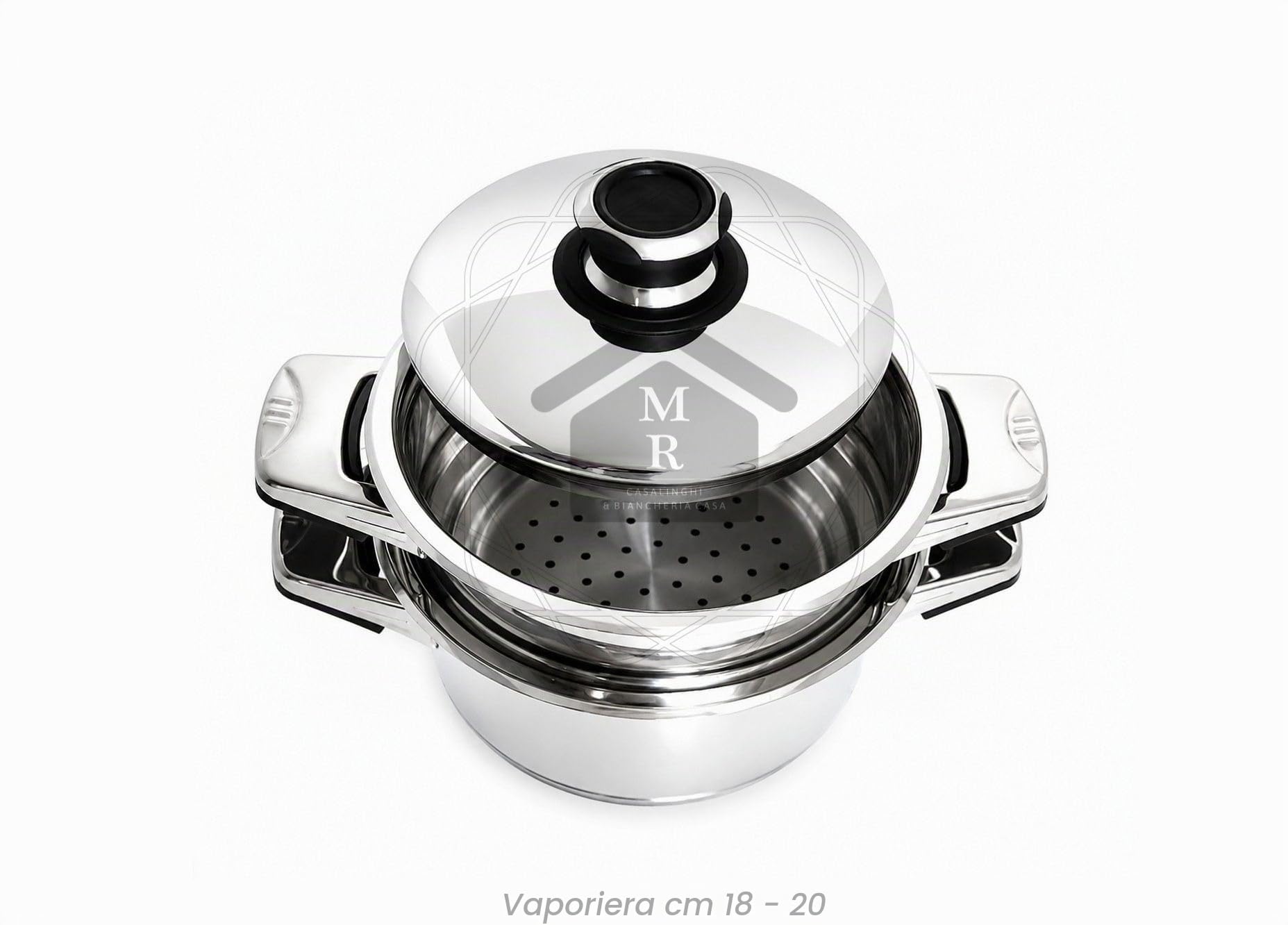 Batteria Pentole Maxi 18 Pezzi in Acciaio Serie Dietetic Bavaria Ottingher