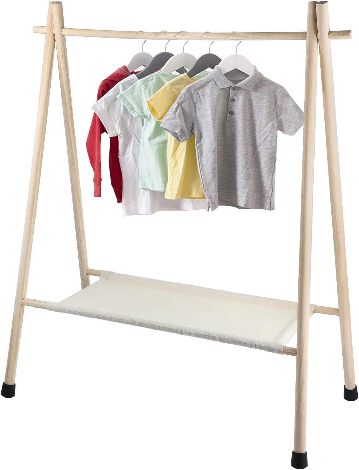 Holdfiturn Childrens Clothes Rail Dog Clothes Rack Wooden Small