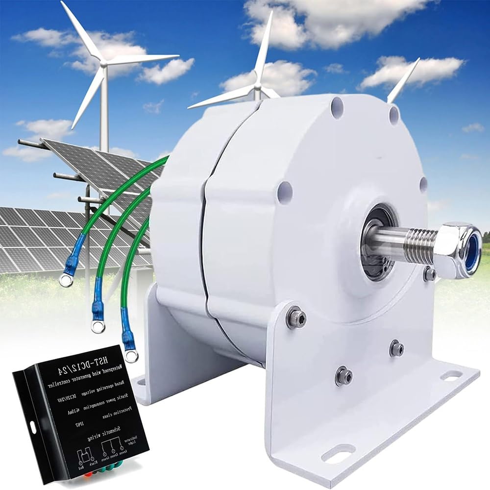 Wysokowydajny alternator prądu zmiennego z magnesem trwałym 12 000 W o niskiej prędkości obrotowej do poziomej turbiny wiatrowej DIY – trójfazowe rozwiązanie zasilania do projektów energetycznych