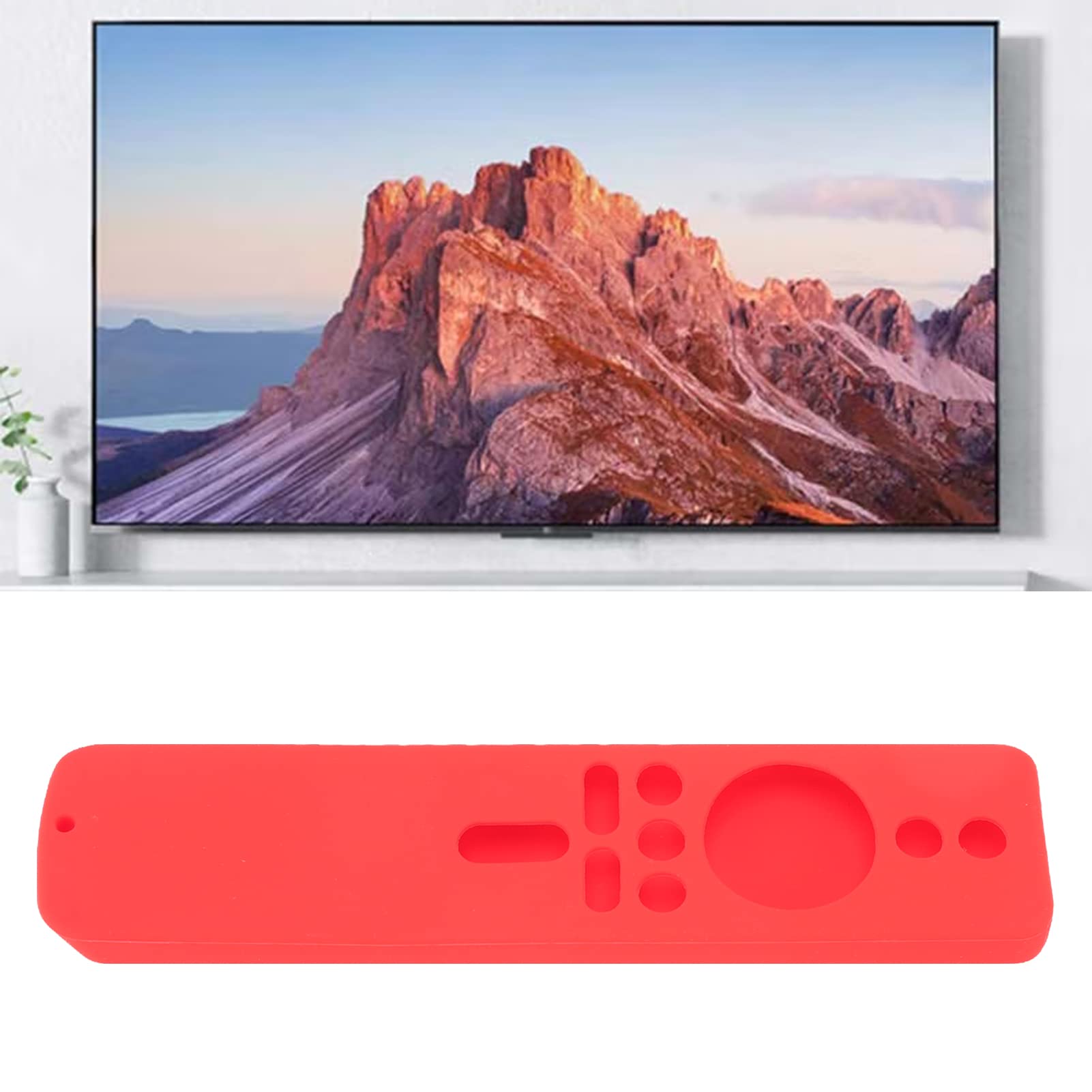 Cover per Telecomando in Silicone Antiscivolo per TV Stick 4K - Custodia Protettiva Antiurto con Cordino - Materiale Lavabile, Accesso Completo Ai Pulsanti (Insieme rosso)