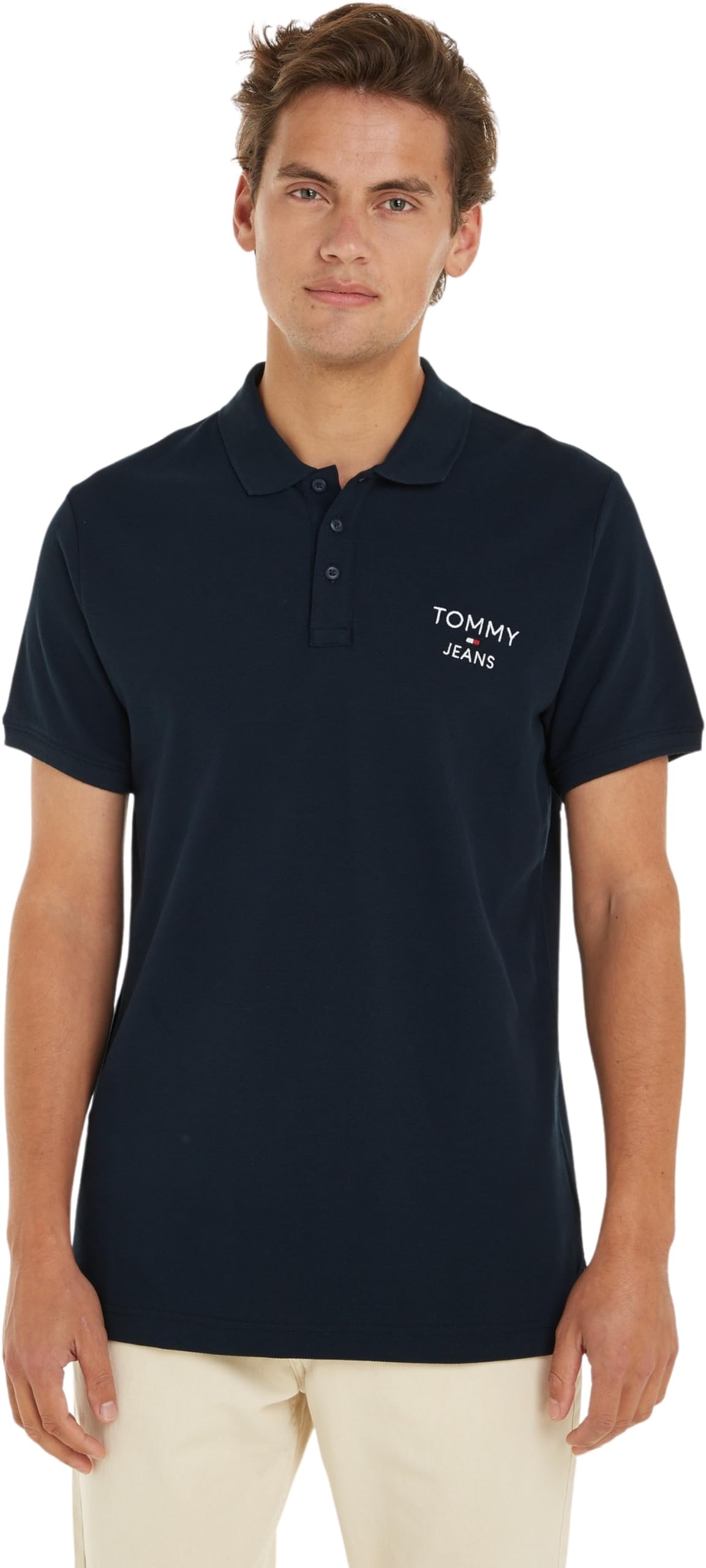 Tommy Jeans Men's Tjm Slim Corp Polo S/S Polos, Dark Night Navy, M