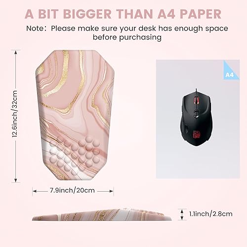 Miniatura 6 de Alfombrilla de mouse ergonómica con reposamuñecas, alfombrilla de mouse para juegos grande con masaje, espuma viscoelástica, alfombrilla de mouse