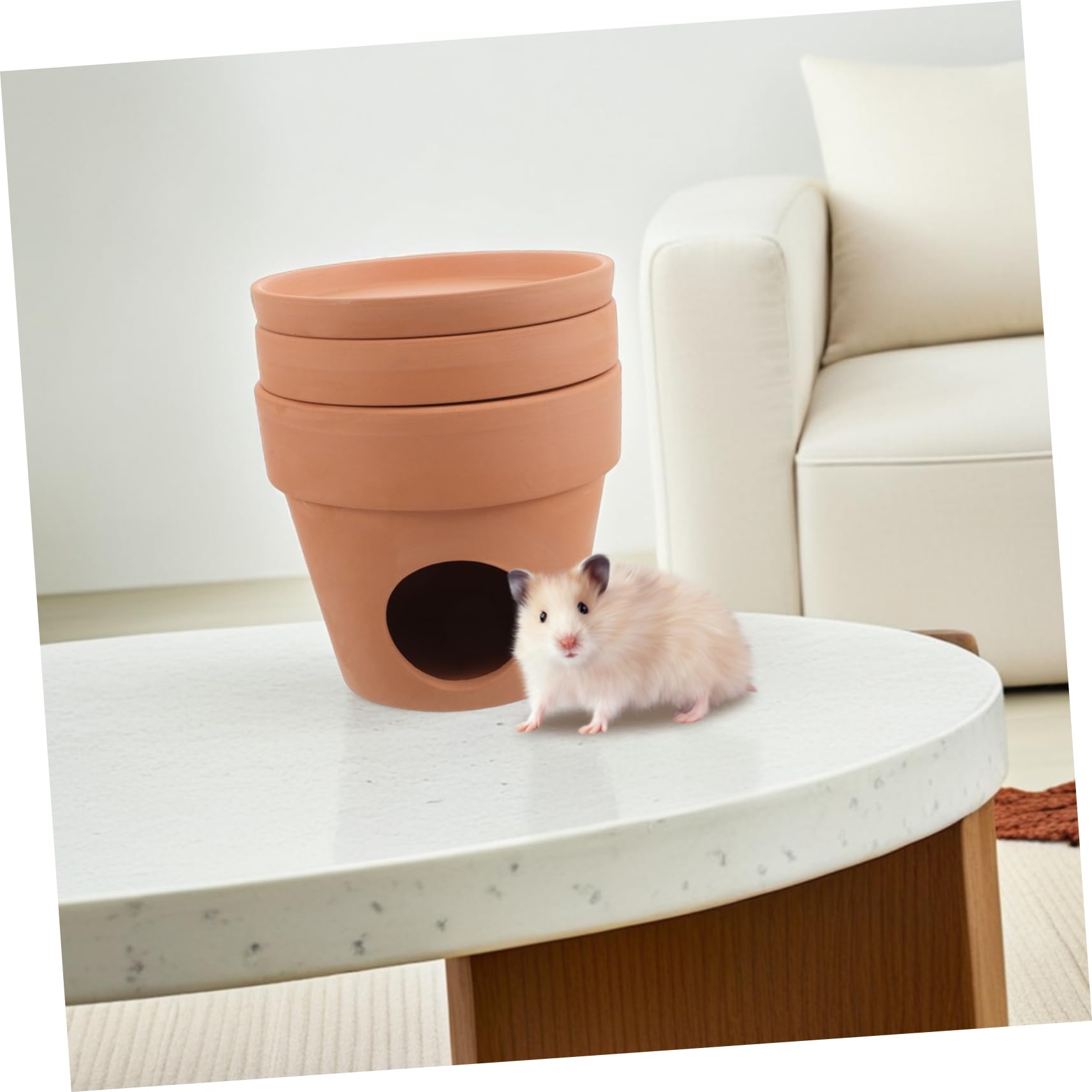 Gatuida Casa Rifugio per Criceti in Ceramica, Nido Estivo di Raffreddamento | 1 Pezzo, Uso in Stanza Climatizzata, Facile da Pulire, Atmosfera Estiva, per Piccoli Animali