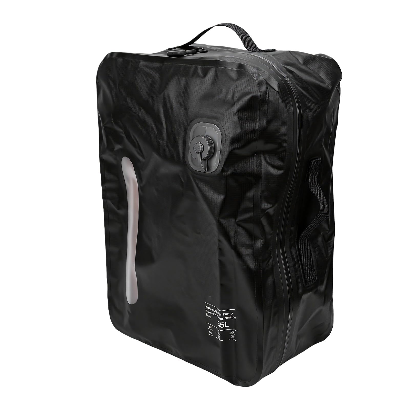 Zunate Bolsa de Viaje Al Vacío, Bolsa de Compresión Al Vacío de 35 L con de Almacenamiento Impermeable y Reutilizable con Sello para Maleta, Organización de Mochila, de Embalaje con Succión (BLACK)