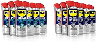 Specialist White Lithium Grease Spray with Smart Straw Sprays 2 Ways, 10 OZ [6-Pack] & WD-40 Specialist Dry Lube with Smart Straw Sprays 2 Ways, 10 OZ [6-Pack]