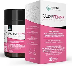 Pause Femme, Alivio Menopausa e Tpm - (Fórmula Completa com Óleo de Borragem, Metilfolato, Õmega 3, Magnésio) - Pote com 30 Cápsulas