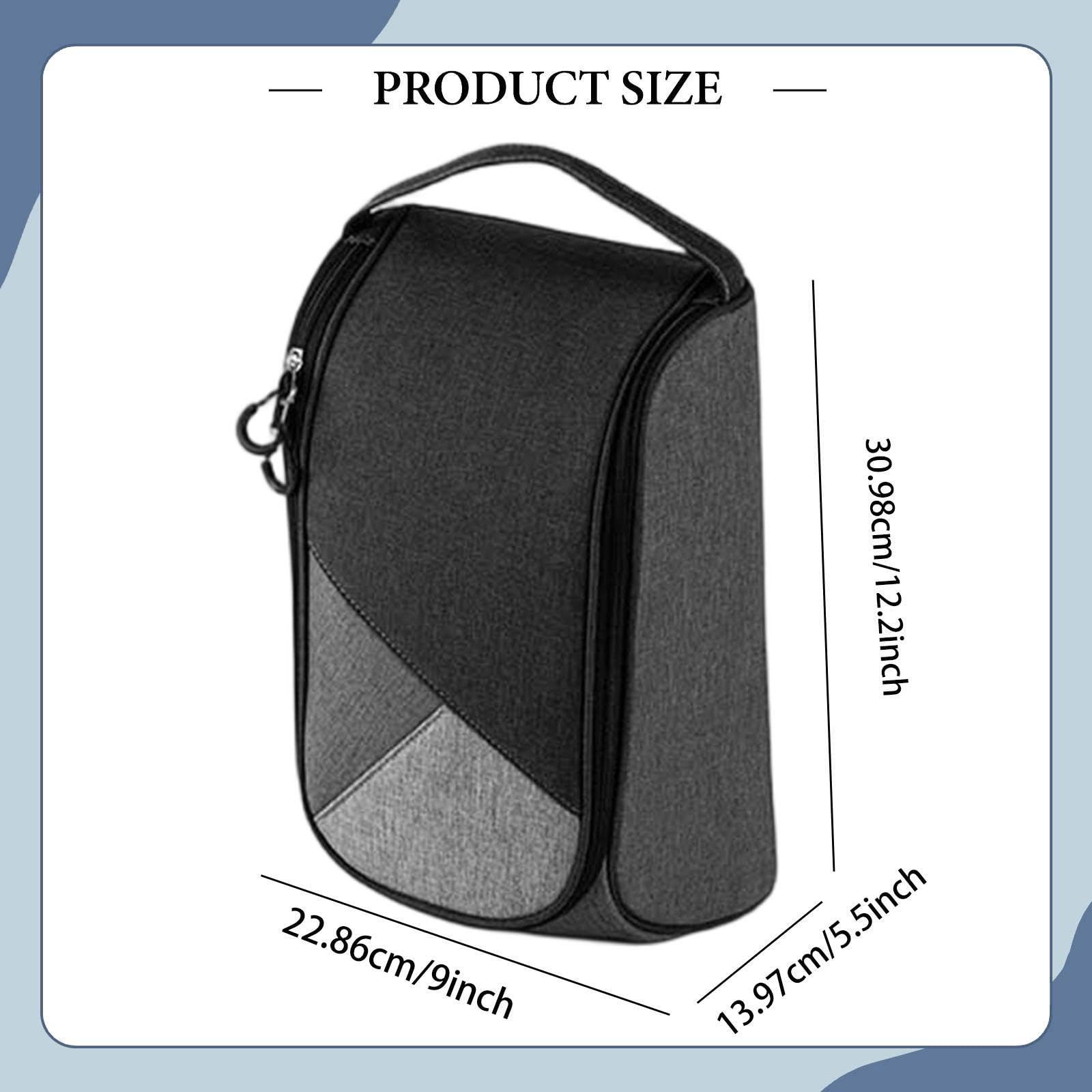 LOVIVER Borsa Scarpe Golf Grande capacità Porta Scarpe con Maniglia Ventilazione Traspirante Impermeabile in Poliestere Adatta per Sport Viaggio Palestra Atti, Nero