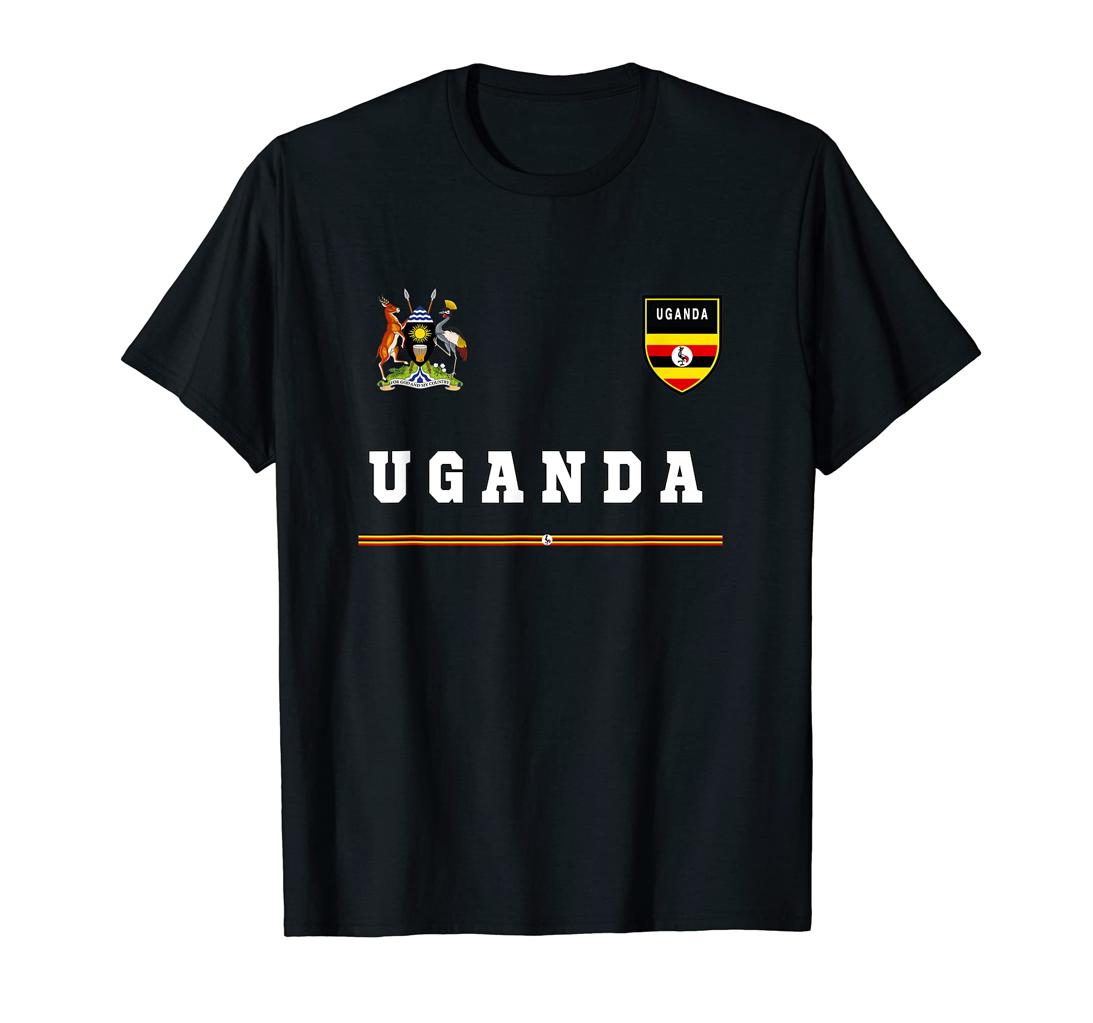 Uganda National Pride Ugandan T-shirts TeesUganda T-shirt Sport/Soccer Jersey Tee Flag Football T-ShirtOEKO-TEX STANDARD 100