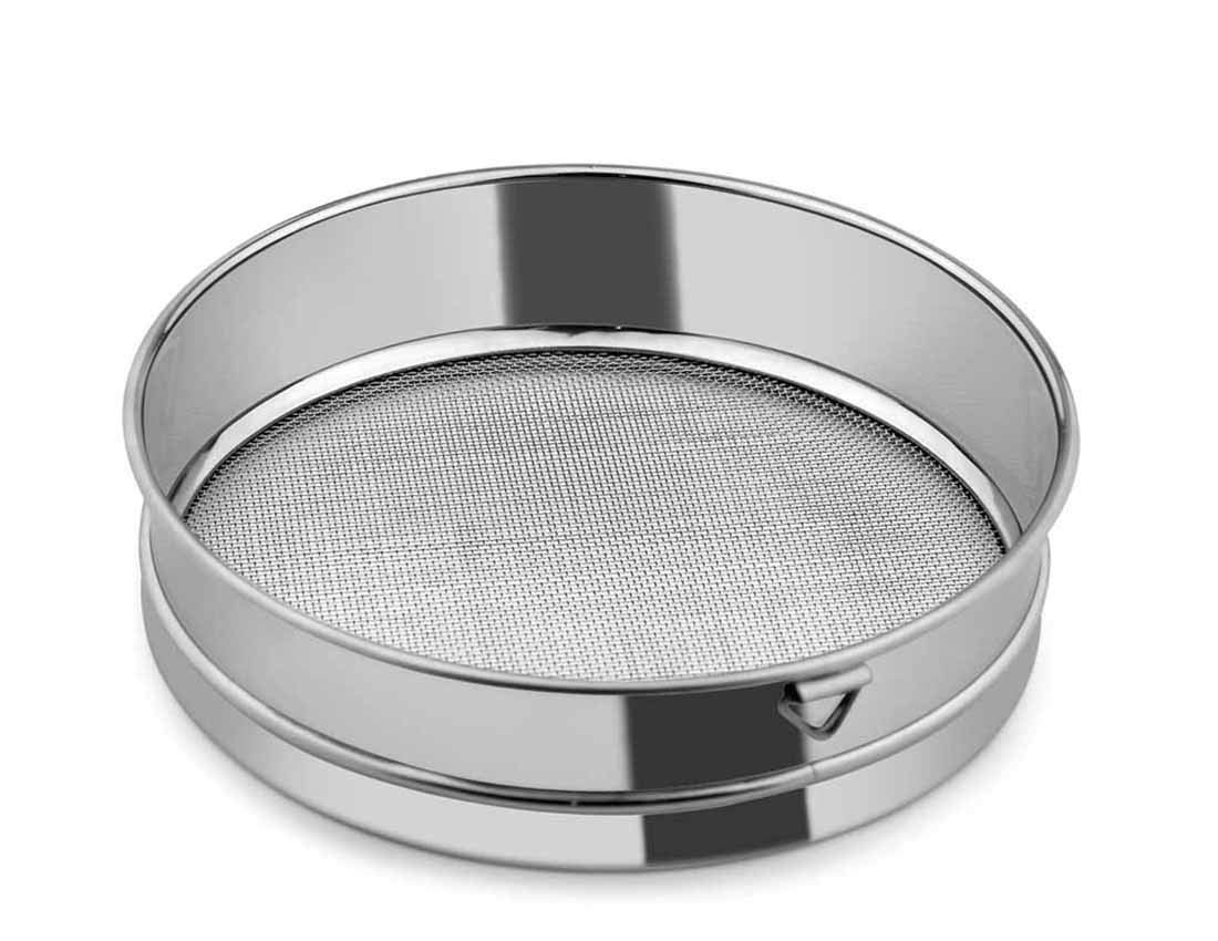 RBY Stainless Steel Flour Chalni,Spices,Food Strainers, Atta Chalni/Channi (18 CM)